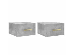 vidaXL Wand-Nachttische 2 Stk Betongrau 35x35x20 cm Modell 5