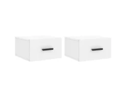 vidaXL Wand-Nachttische 2 Stk Weiß 35x35x20 cm Modell 3