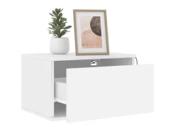 vidaXL Wand-Nachttische mit LED-Leuchten 2 Stk Weiß Modell 4