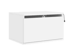 vidaXL Wand-Nachttische mit LED-Leuchten 2 Stk Weiß Modell 4