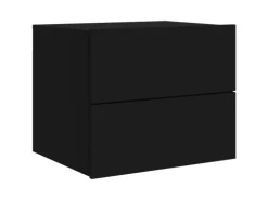 vidaXL Wand-Nachttische mit LED-Leuchten 2 Stk Schwarz Modell 5