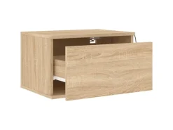 vidaXL Wand-Nachttische mit LED-Leuchten 2 Stk Sonoma-Eiche Modell 4