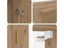 vidaXL Wandschrank Artisan-Eiche 69,5 x 34 x 90 cm Holzwerkstoff 882425