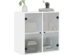 vidaXL Wandschrank mit Glastüren Weiß 68x37x68,5 cm