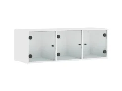 vidaXL Wandschrank mit Glastüren Weiß 102x37x35 cm