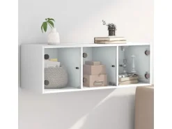 vidaXL Wandschrank mit Glastüren Weiß 102x37x35 cm