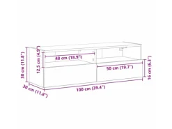 vidaXL Wand-TV-Schrank 2 Stk Artisan-Eiche 100x30x30cm Holzwerkstoff 862191