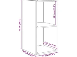 vidaXL Wand-TV-Schrank 4 Stk Schwarz Eichen-Optik 37 x 37 x 72 cm 3393532