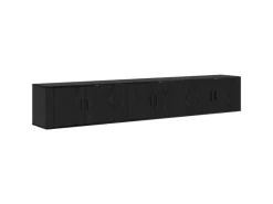 vidaXL Wand-TV-Schrank Set Wandmontiert 3-Tlg Schwarz Eichen-Optik 3415599