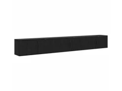 vidaXL Wand-TV-Schrank Set Wandmontiert 3-Tlg Schwarz Eichen-Optik 3415602