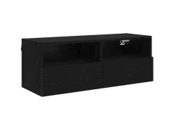 vidaXL Wand-TV-Schränke 2 Stk Schwarz Eichen-Optik 80 x 30 x 30 cm 882933