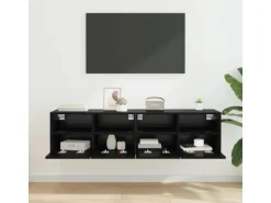 vidaXL Wand-TV-Schränke 2 Stk Schwarz Eichen-Optik 60 x 30 x 30 cm 882927