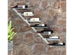 vidaXL Wand-Weinregal für 7 Flaschen Weiß Metall