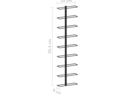 vidaXL Wand-Weinregal für 9 Flaschen Schwarz Eisen