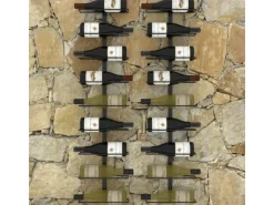 vidaXL Wand-Weinregale für 18 Flaschen 2 Stk. Schwarz Eisen