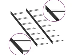 vidaXL Wand-Weinregale für 14 Flaschen 2 Stk. Schwarz Metall