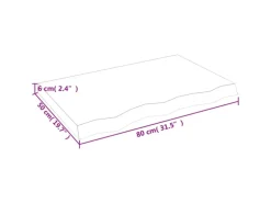vidaXL Waschtischplatte Dunkelgrau 80x50x6 cm Massivholz Behandelt