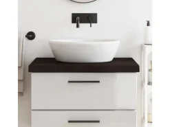 vidaXL Waschtischplatte Dunkelgrau 80x50x6 cm Massivholz Behandelt