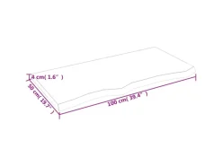 vidaXL Waschtischplatte Dunkelgrau 100x50x4 cm Massivholz Behandelt