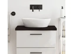 vidaXL Waschtischplatte Dunkelgrau 60x50x4 cm Massivholz Behandelt