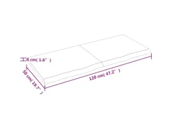 vidaXL Waschtischplatte Hellbraun 120x50x4 cm Massivholz Behandelt