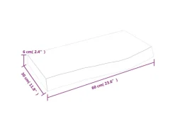 vidaXL Waschtischplatte Hellbraun 60x30x6 cm Massivholz Behandelt