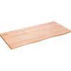vidaXL Waschtischplatte Hellbraun 100x50x2 cm Massivholz Behandelt