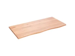 vidaXL Waschtischplatte Hellbraun 100x50x2 cm Massivholz Behandelt