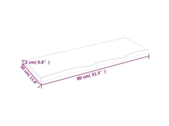 vidaXL Waschtischplatte Hellbraun 80x30x2 cm Massivholz Behandelt
