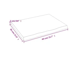 vidaXL Waschtischplatte Hellbraun 40x30x2 cm Massivholz Behandelt