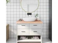 vidaXL Waschtischplatte 100x50x6 cm Massivholz Unbehandelt