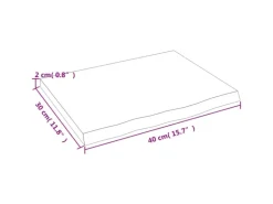 vidaXL Waschtischplatte 40x30x2 cm Massivholz Unbehandelt