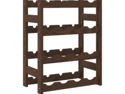 vidaXL Weinregal für 16 Flaschen Braun Massivholz Kiefer