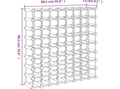 vidaXL Weinregal für 72 Flaschen 90,5x23x90,5 cm Massivholz Kiefer