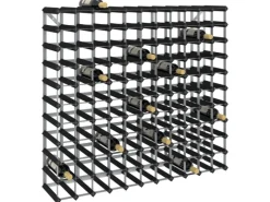 vidaXL Weinregal für 120 Flaschen Schwarz Massivholz Kiefer