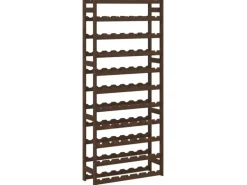 vidaXL Weinregal für 77 Flaschen Braun Massivholz Kiefer