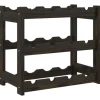 vidaXL Weinregal für 12 Flaschen Schwarz Massivholz Kiefer 43 x 25 x 38 cm