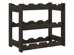vidaXL Weinregal für 12 Flaschen Schwarz Massivholz Kiefer 43 x 25 x 38 cm