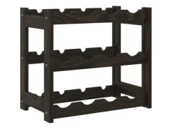 vidaXL Weinregal für 12 Flaschen Schwarz Massivholz Kiefer 43 x 25 x 38 cm
