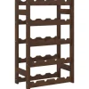 vidaXL Weinregal für 20 Flaschen Braun Massivholz Kiefer 43 x 25 x 70 cm