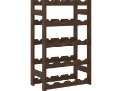 vidaXL Weinregal für 20 Flaschen Braun Massivholz Kiefer 43 x 25 x 70 cm