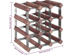 vidaXL Weinregal für 12 Flaschen Braun Massivholz Kiefer 32,5 x 22,5 x 32,5 cm