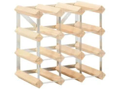 vidaXL Weinregal für 12 Flaschen Massivholz Kiefer