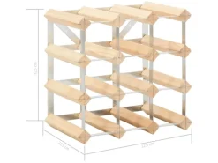 vidaXL Weinregal für 12 Flaschen Massivholz Kiefer