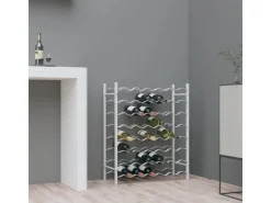 vidaXL Weinregal für 48 Flaschen Weiß Metall