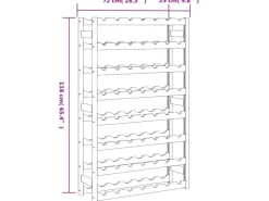 vidaXL Weinregal für 56 Flaschen Grau Massivholz Kiefer