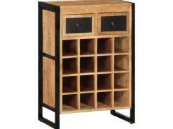 vidaXL Weinregal für 16 Flaschen Massivholz Mango