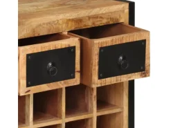 vidaXL Weinregal für 16 Flaschen Massivholz Mango