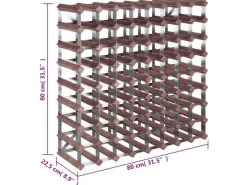 vidaXL Weinregal für 72 Flaschen Braun Massivholz Kiefer