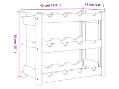 vidaXL Weinregal für 12 Flaschen Braun Massivholz Kiefer 43 x 25 x 38 cm